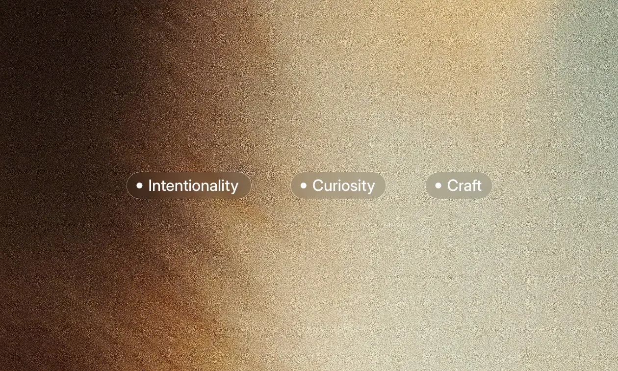 Intentionality, Curiosity, Craft principles