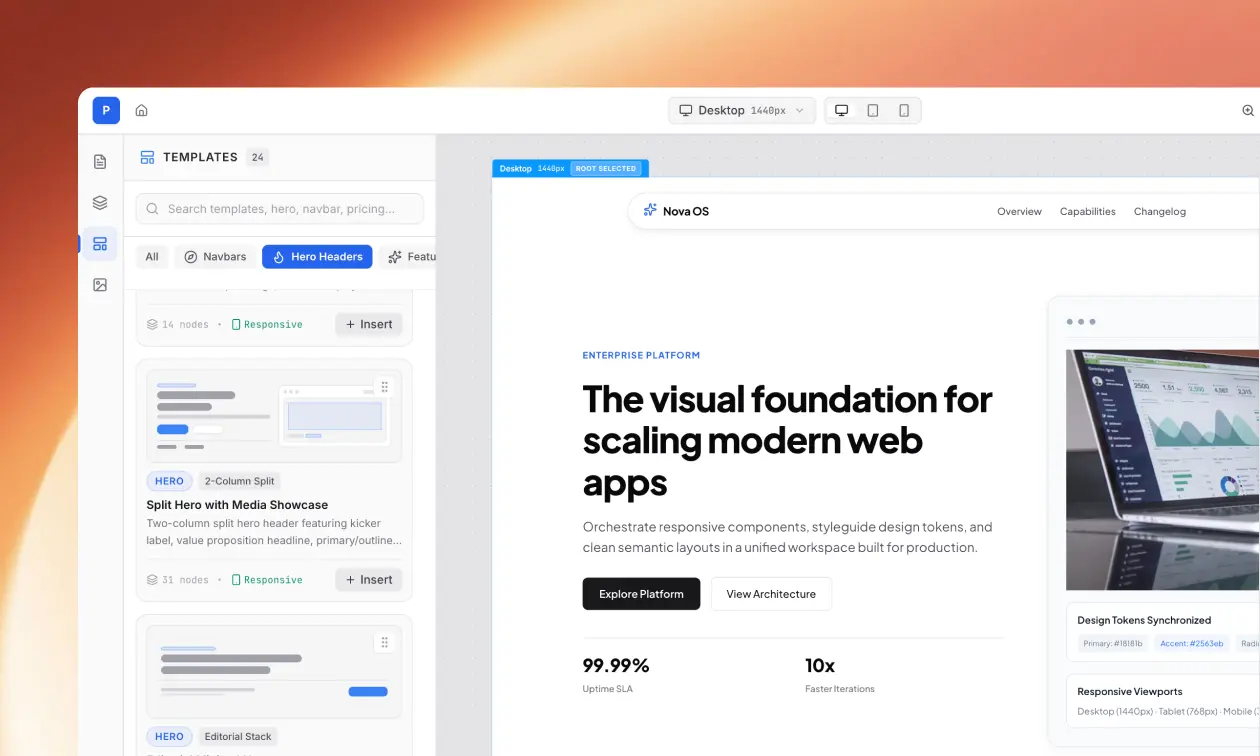 Philosophr — Visual website builder interface