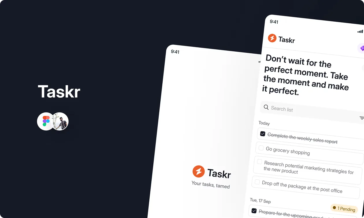 Taskr — Efficient task management app design challenge